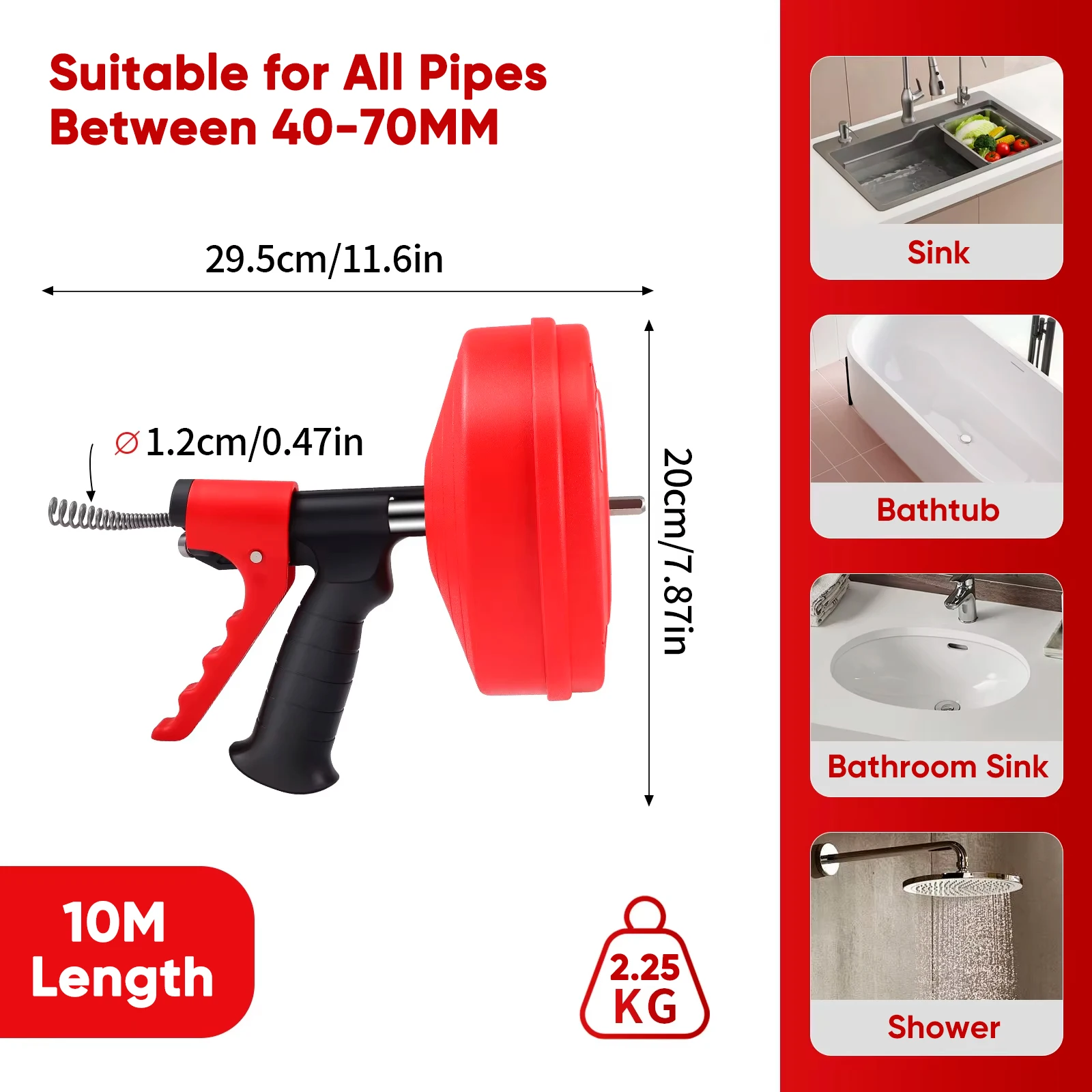 Spirala do czyszczenia rur 10M – Plumbing Snake Drain recenzja i cena