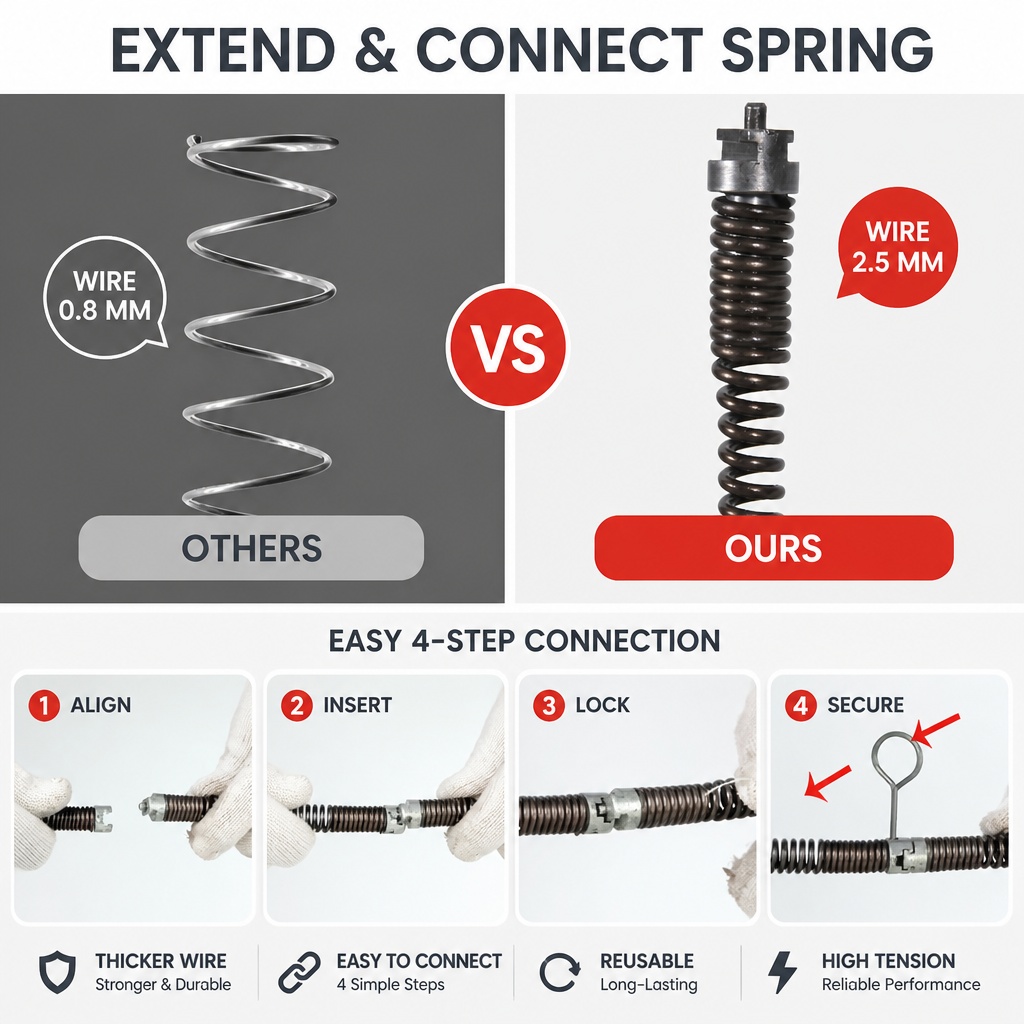 Ślimak do rur, spirala do czys – Plumbing Snake Drain recenzja i cena